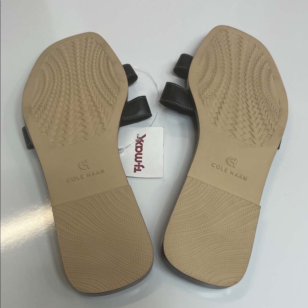 Cole Haan Chrisee Slide Sandal Black Leather New Size 8.5 - Picture 5 of 7